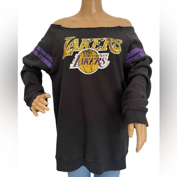 Laker’s Off the Shoulder Seeatshirt - Picture 2 of 4